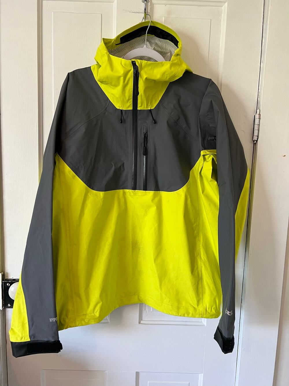 Nrs men’s large high tide jacket neon yellow waterproof splash top boating river